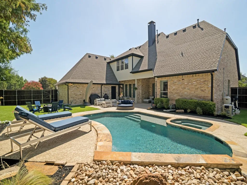 The backyard is an oasis! Pool, spa, and room for a kids play area.  Turf added in 2024.