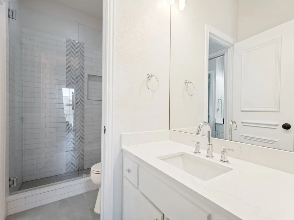Another look at the Jack and Jill bathroom with oversized tiled shower.