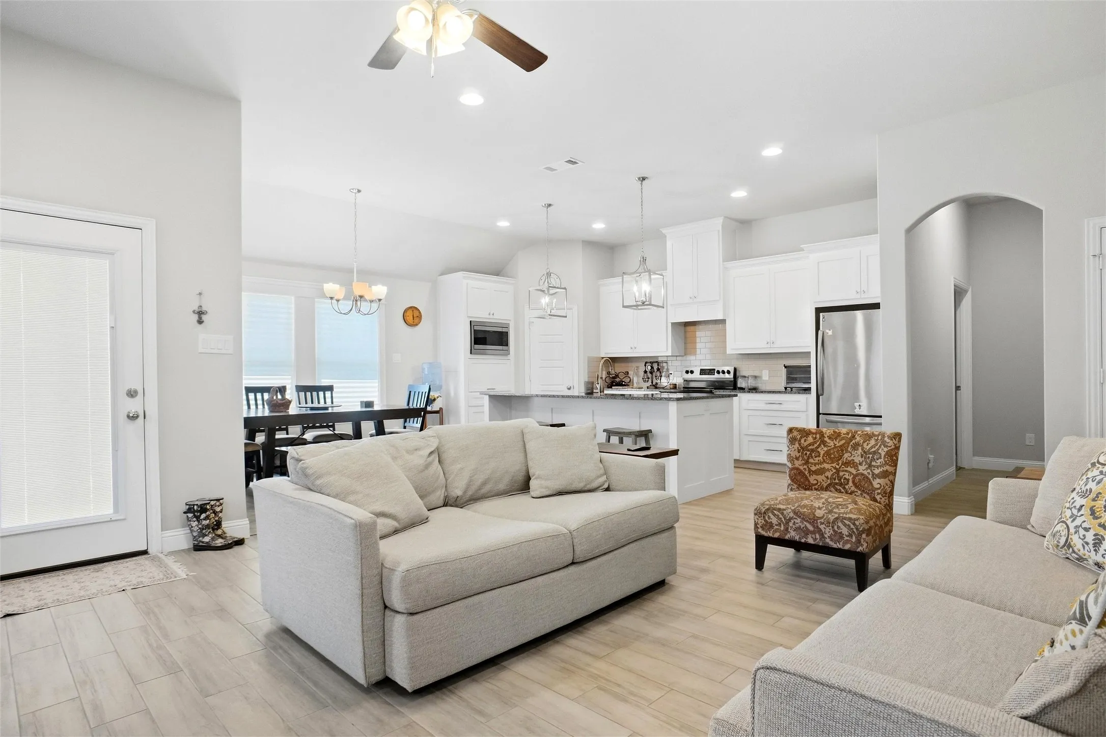 View of Kitchen from Fireplace