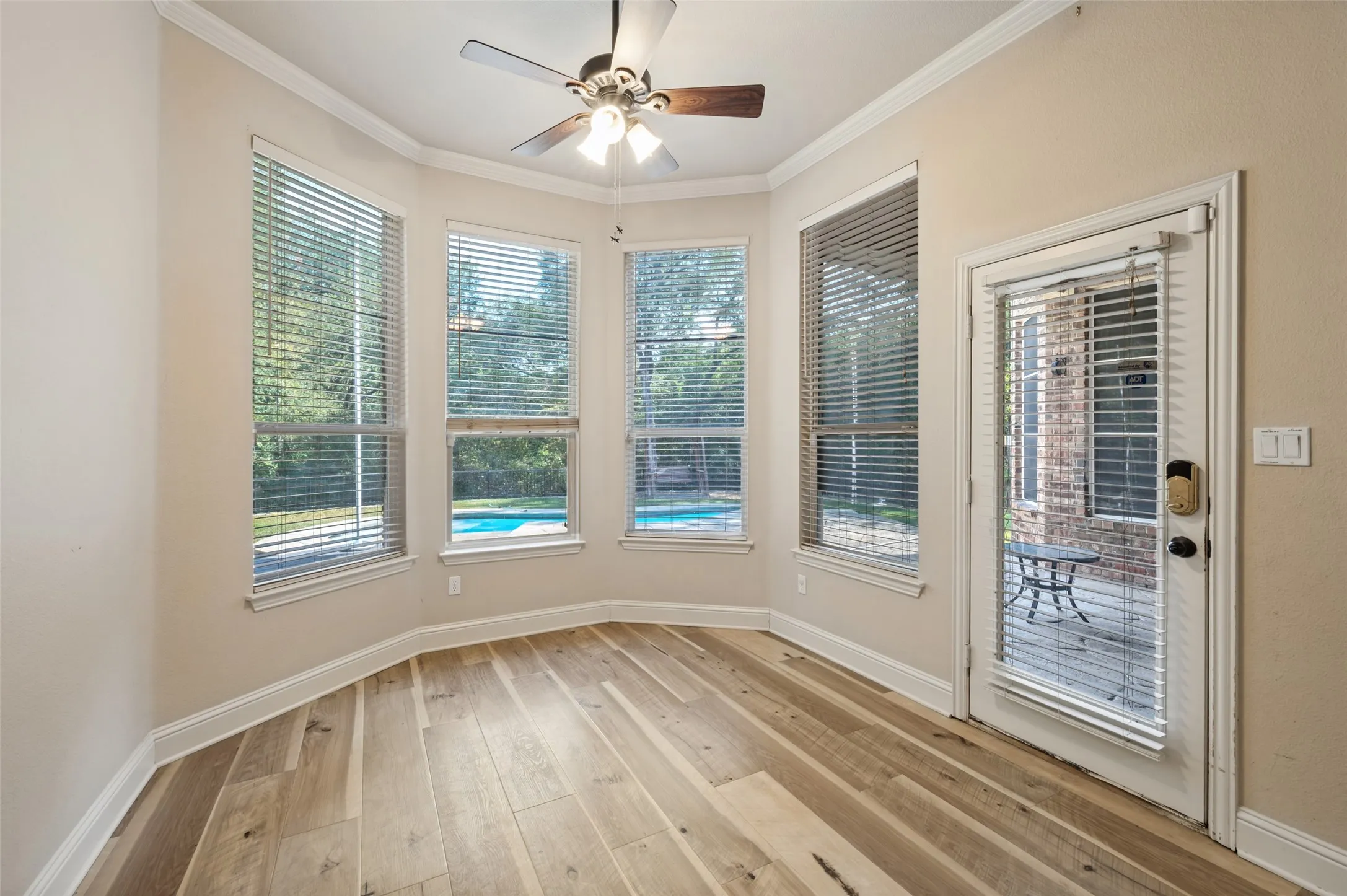 Oversized breakfast nook can fit a 10-12 person table, or an 8 person table with an abundance of space to move around!