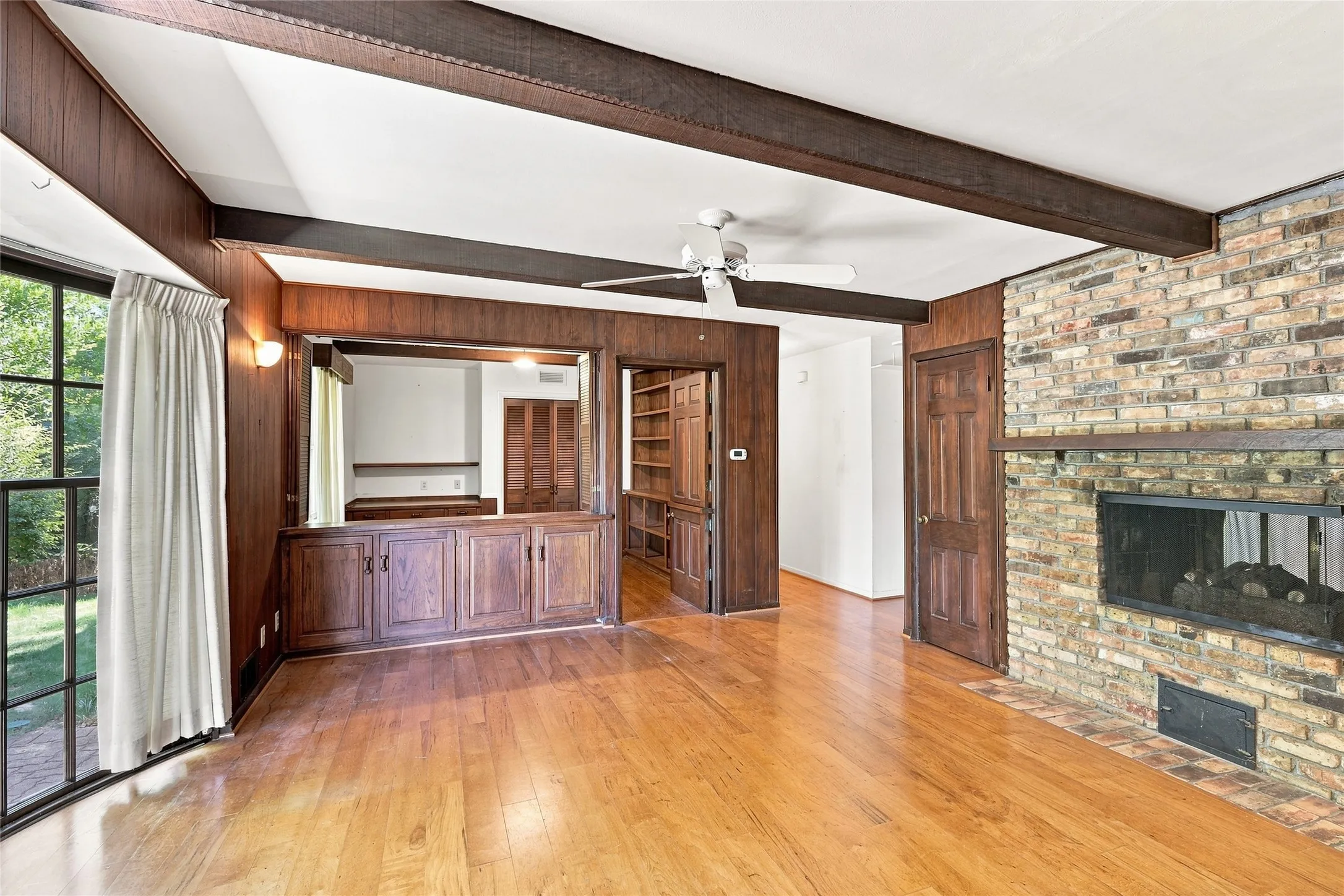 Double Sided Fireplace, and View of Custom Study