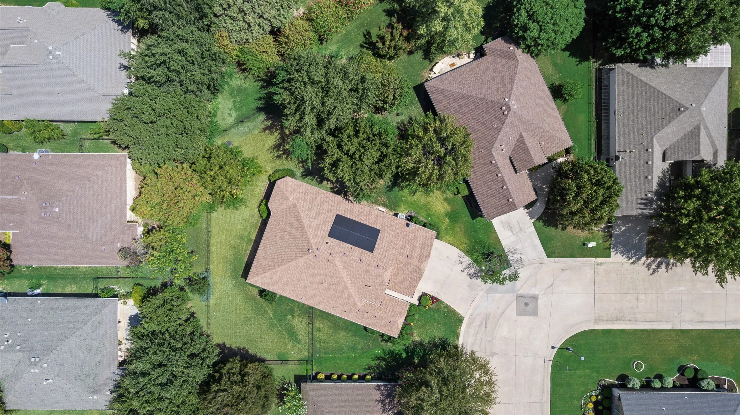 view of center house solar panels, Over sized lot