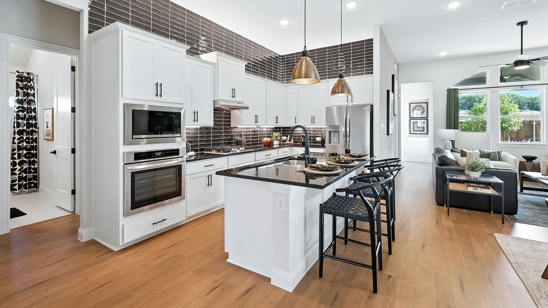 Model home photos of similar floorplans, not pictures of actual home.
