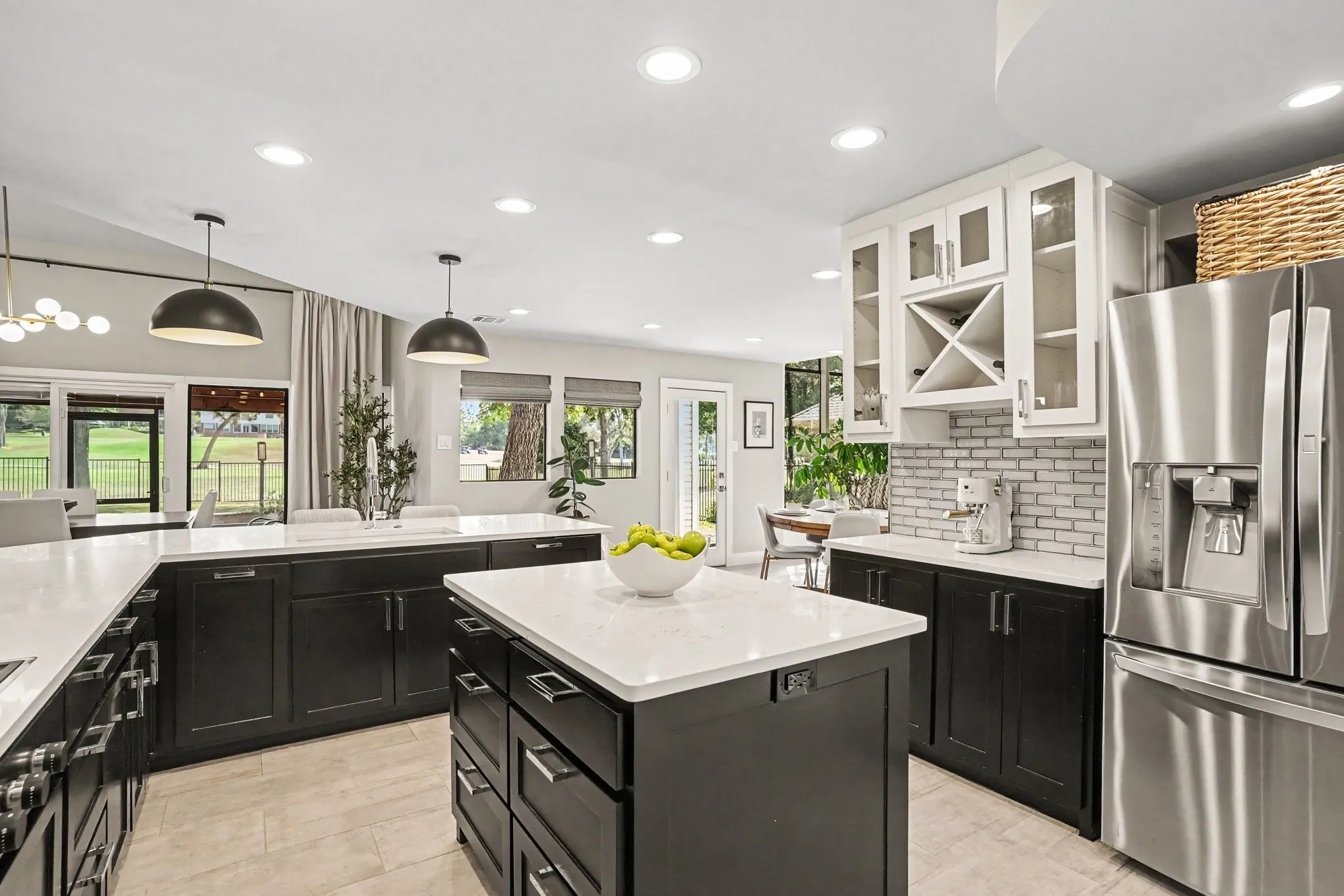 Kitchen with coffee bar, island