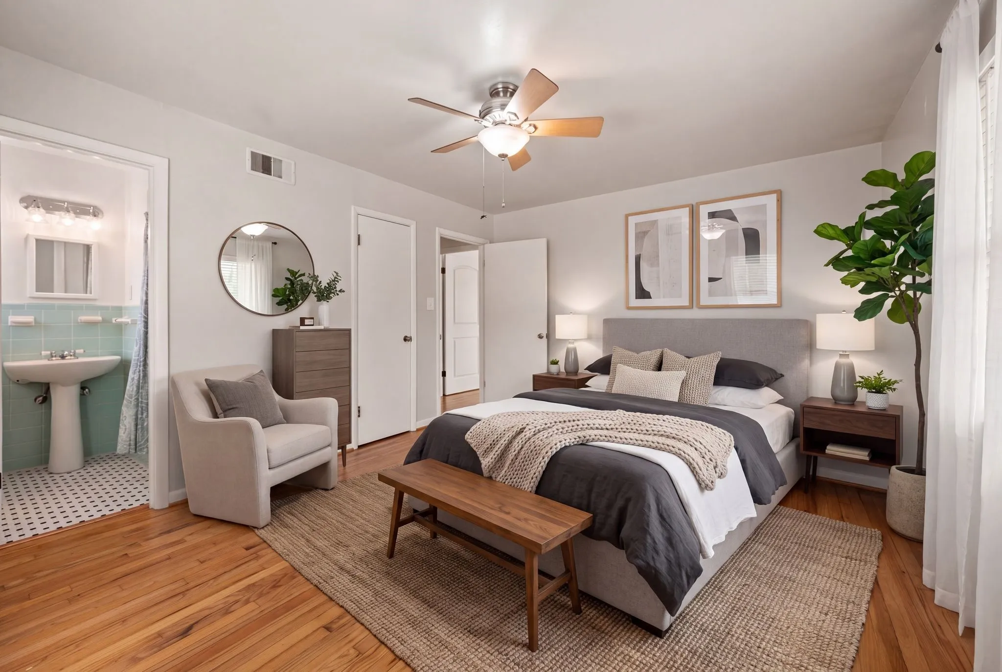 Virtually Staged Primary Bedroom