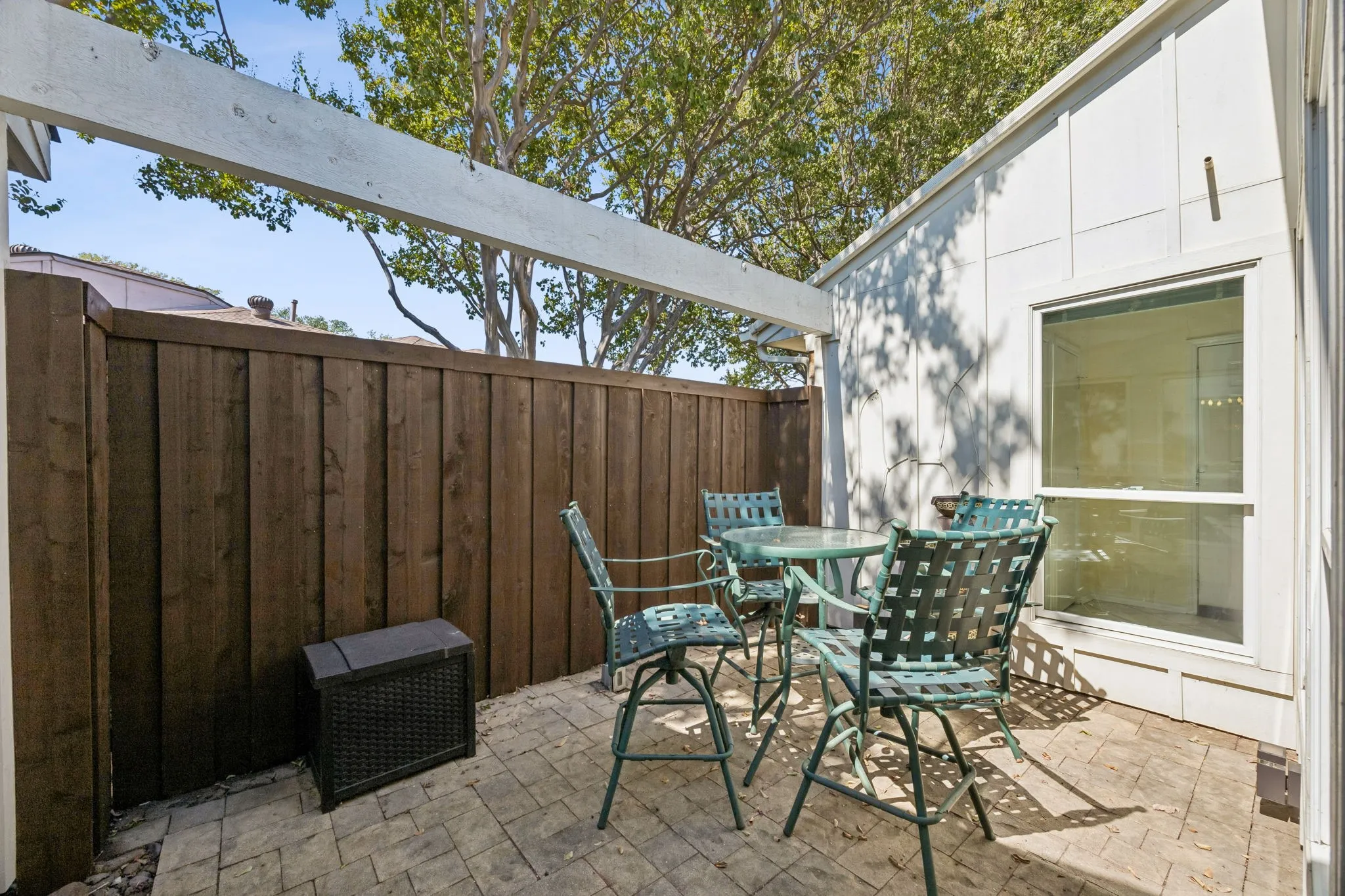 Side porch off the living and dining area.
