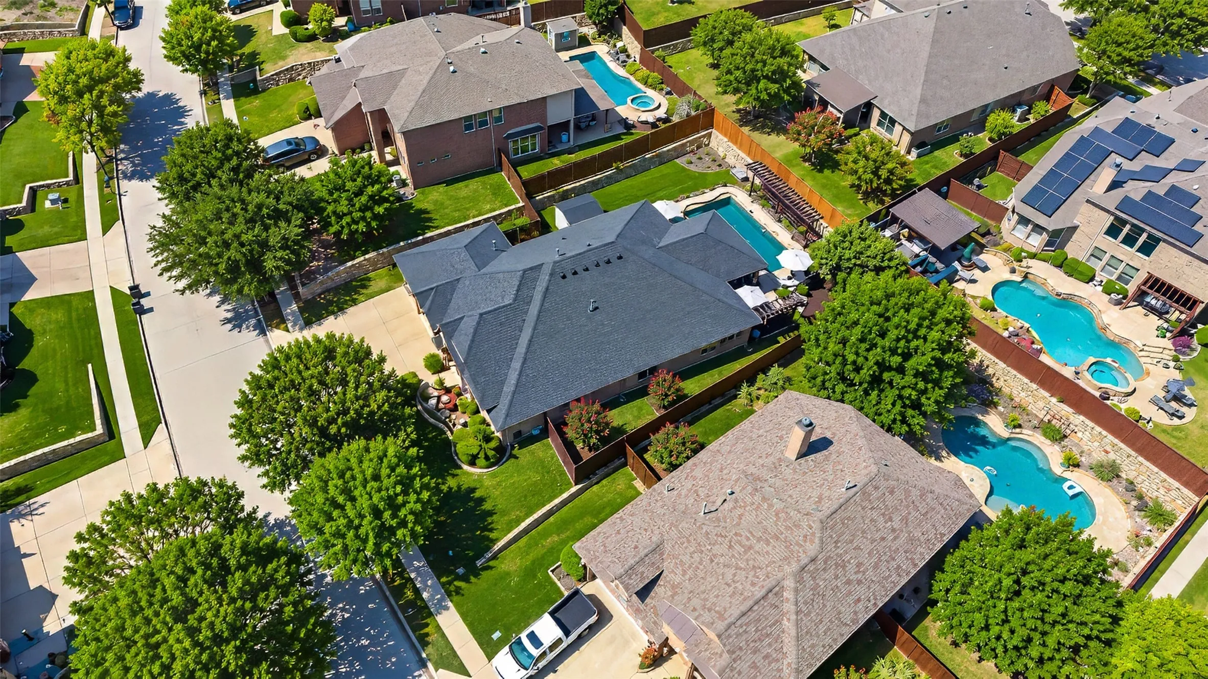 Aerial view of house from the east to west