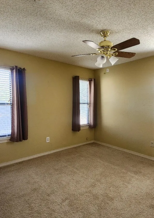 Wall-to-wall carpeting and neutral wall tones