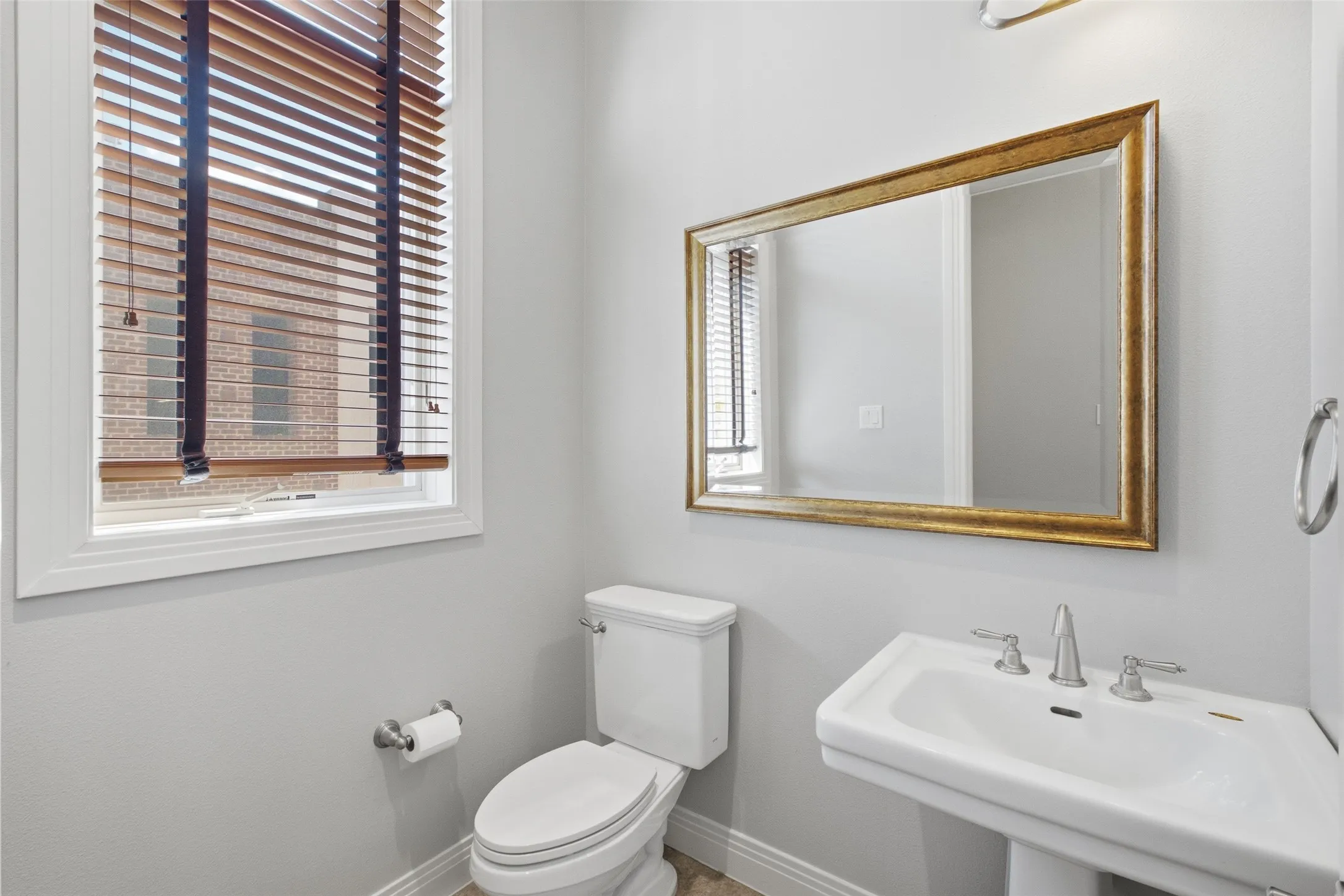 A powder bath on the main living level means guests never have to wander upstairs