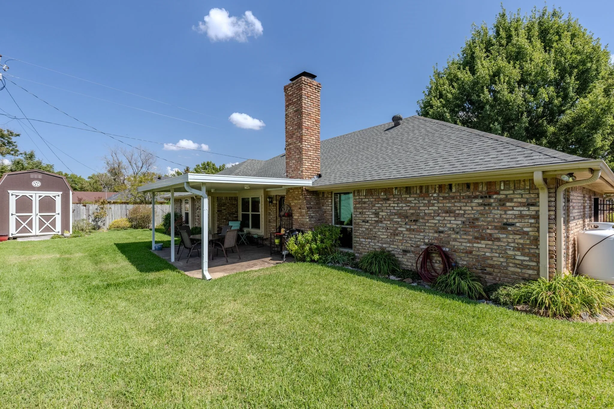 Covered patio for additional living and dining space