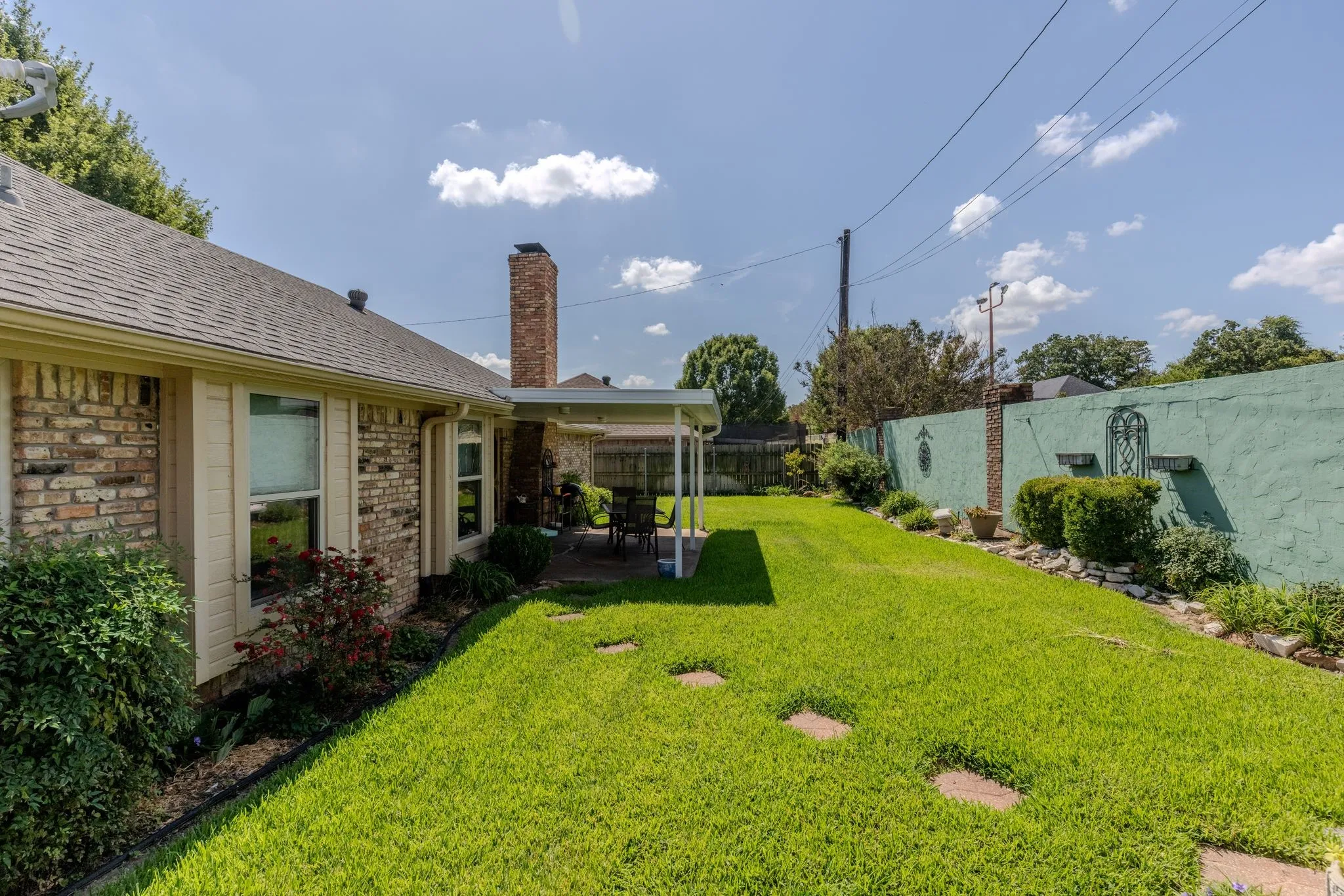 Plenty of privacy in the ample backyard