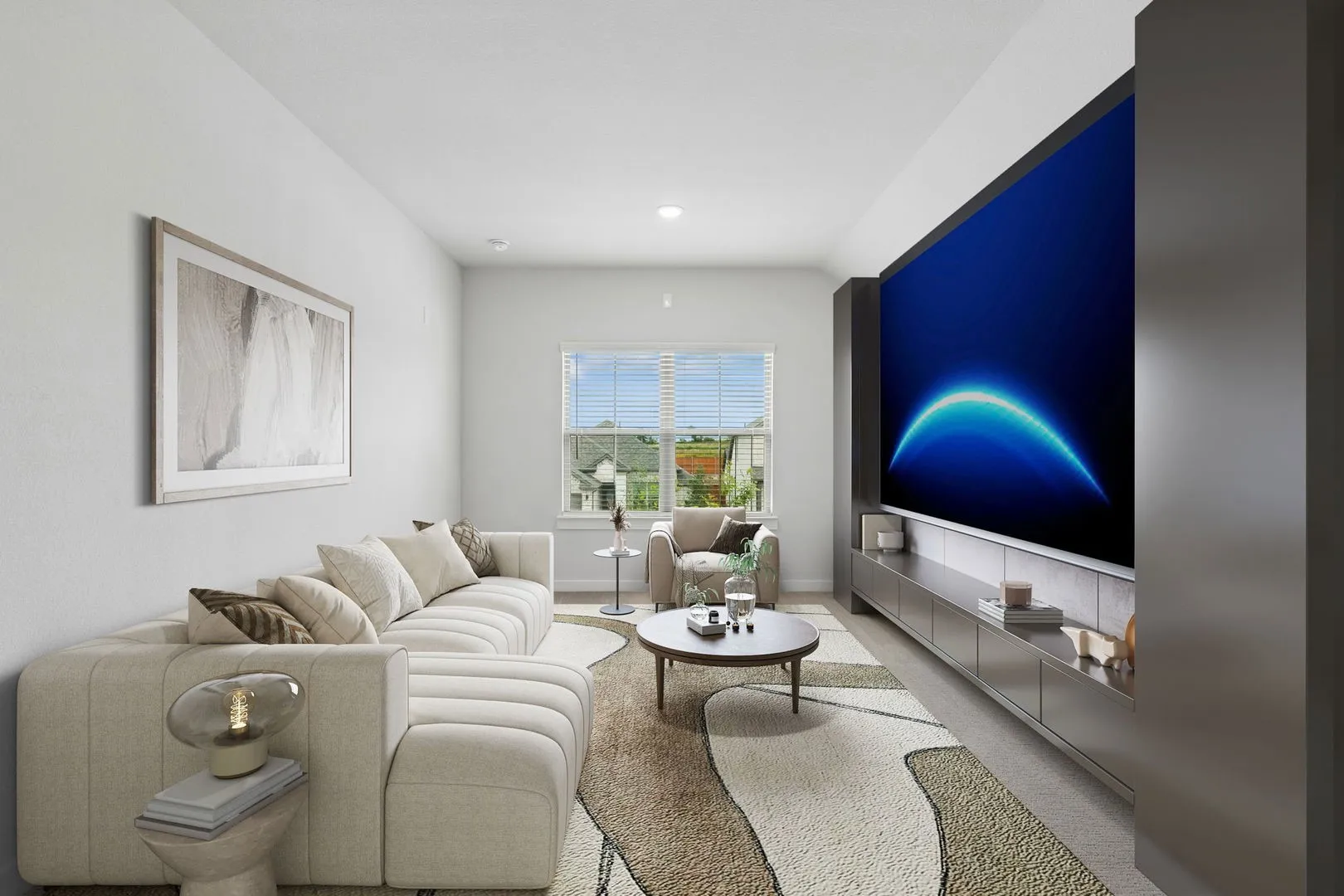 Media Room in the Winters home plan by Trophy Signature Homes – REPRESENTATIVE PHOTO