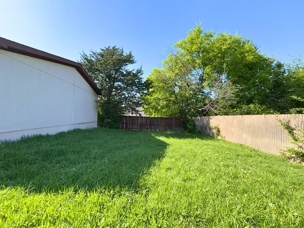 Fenced backyard