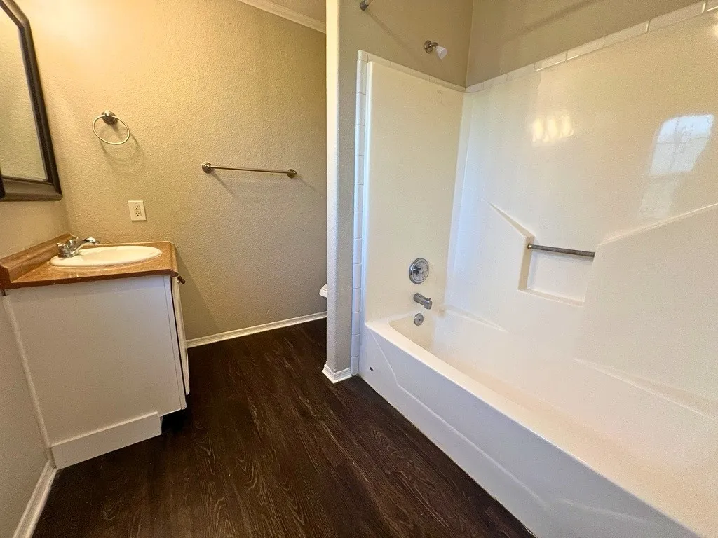 Bathroom with tub-shower combo
