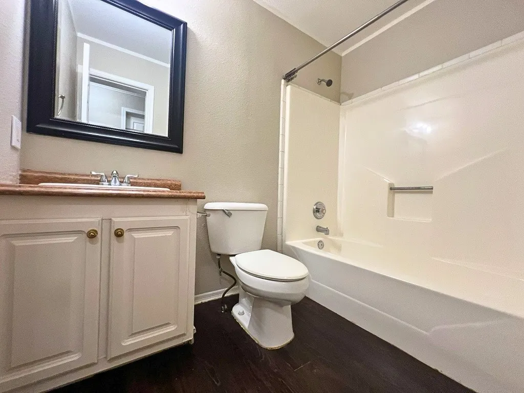 Bathroom with tub-shower combo