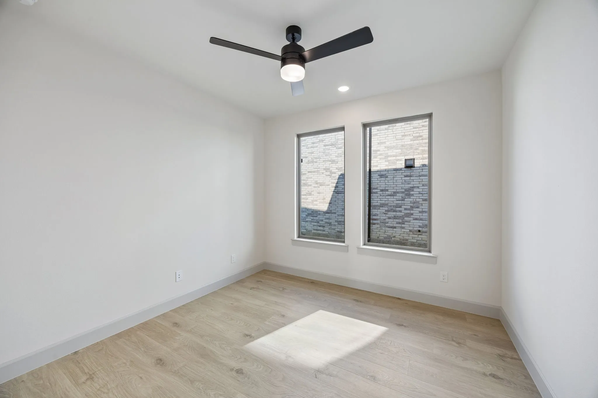 The professional needing to work from home will appreciate this light filled, private home office.
