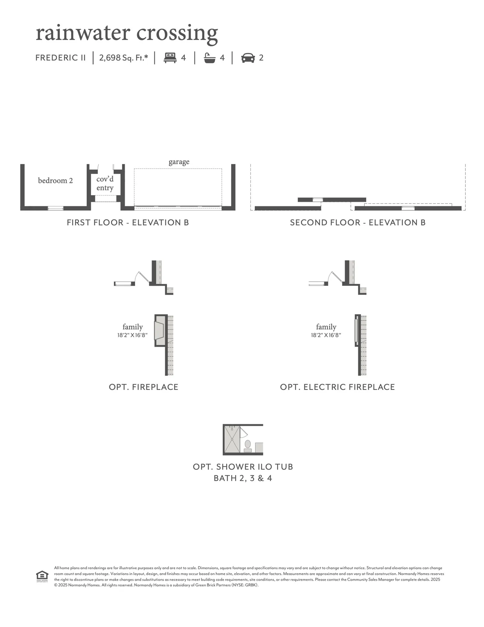 This dream home features elevation B, electric fireplace, shower ILO tub for bath 2 plus so much more!