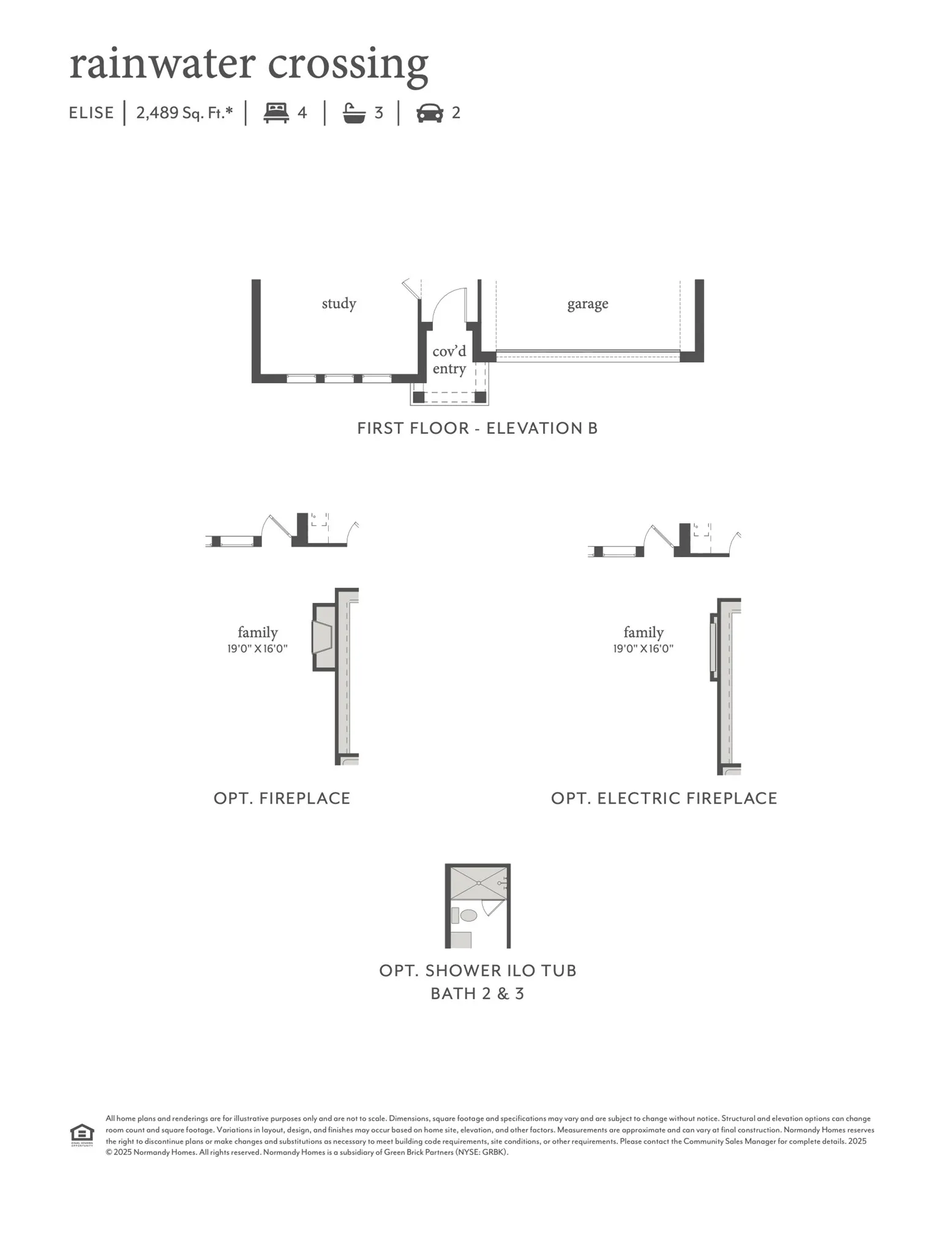 This dream home features elevation B, electric fireplace, shower ILO tub for bath 2 and so much more!