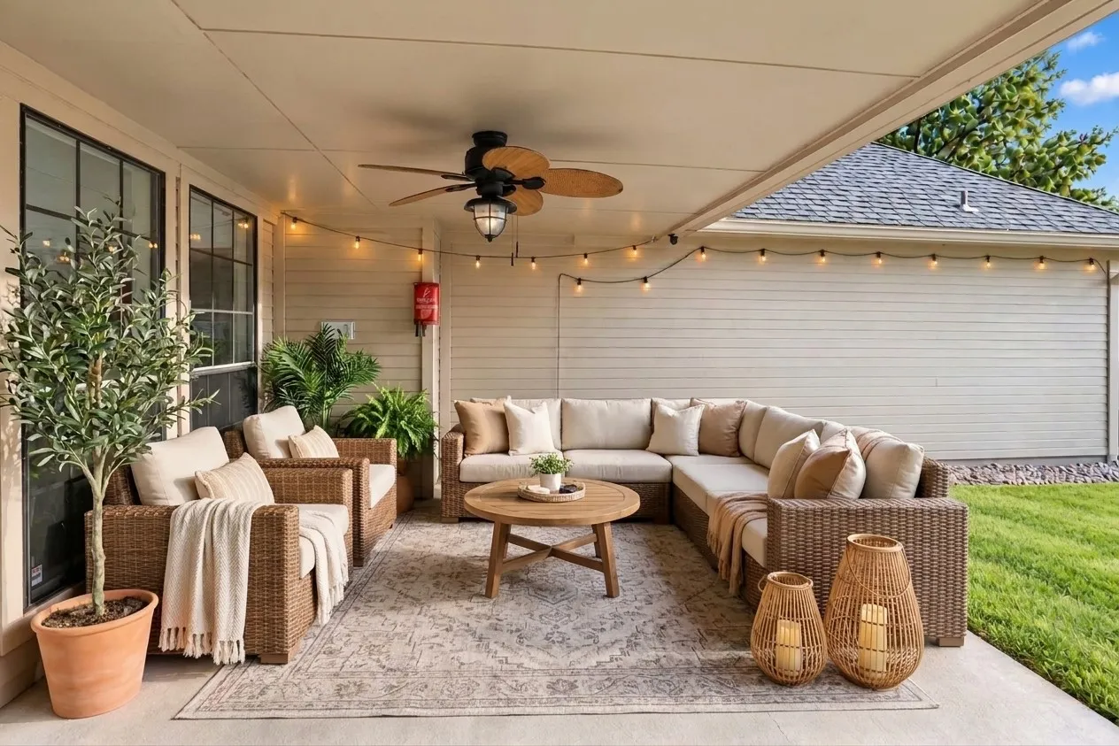 Virtually staged patio