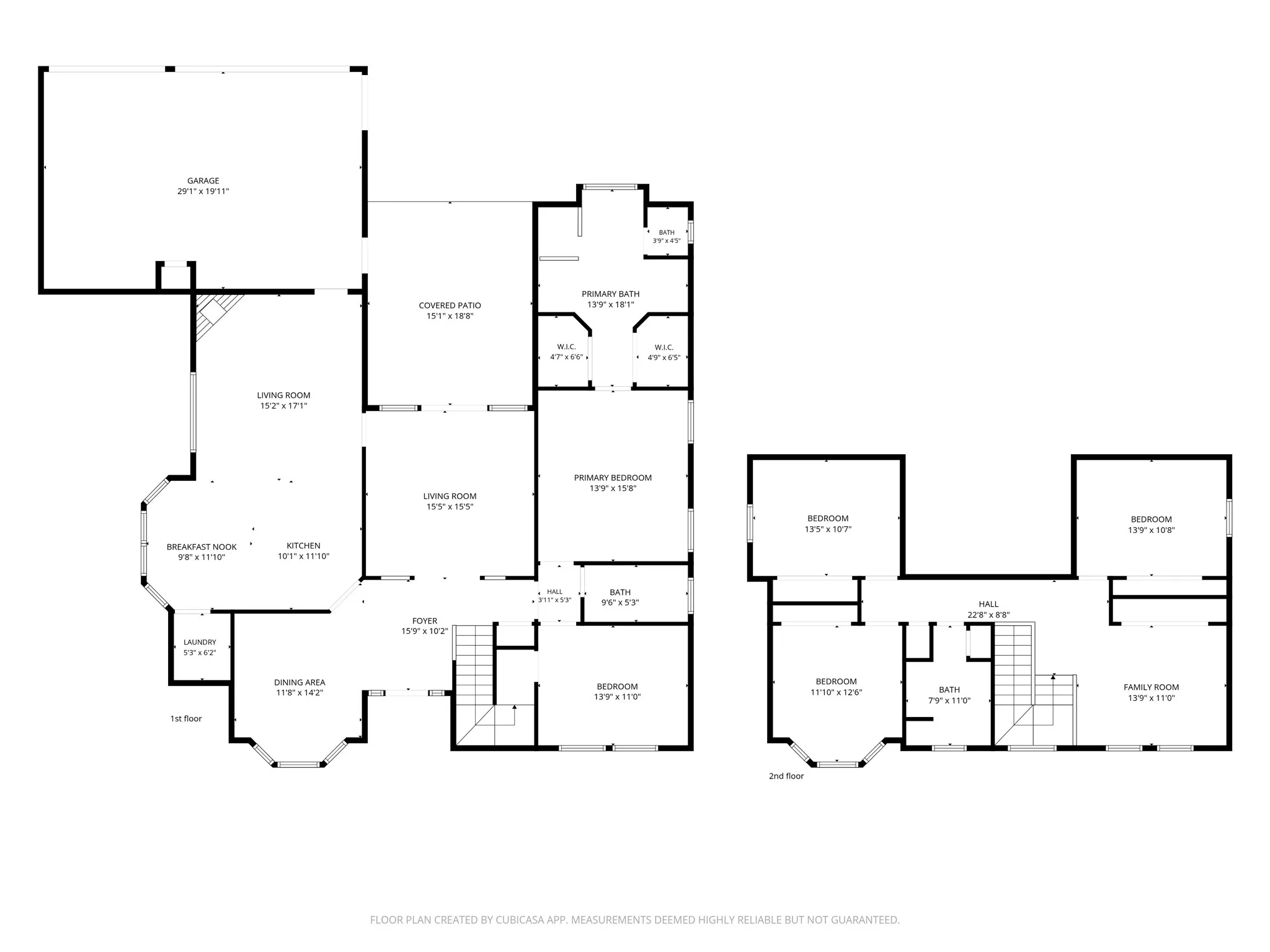 Both floors with room dimensions.