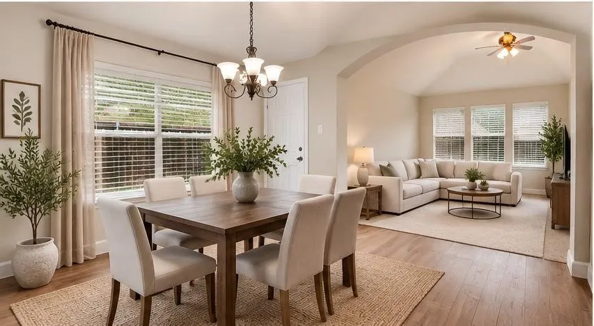 virtually staged breakfast area