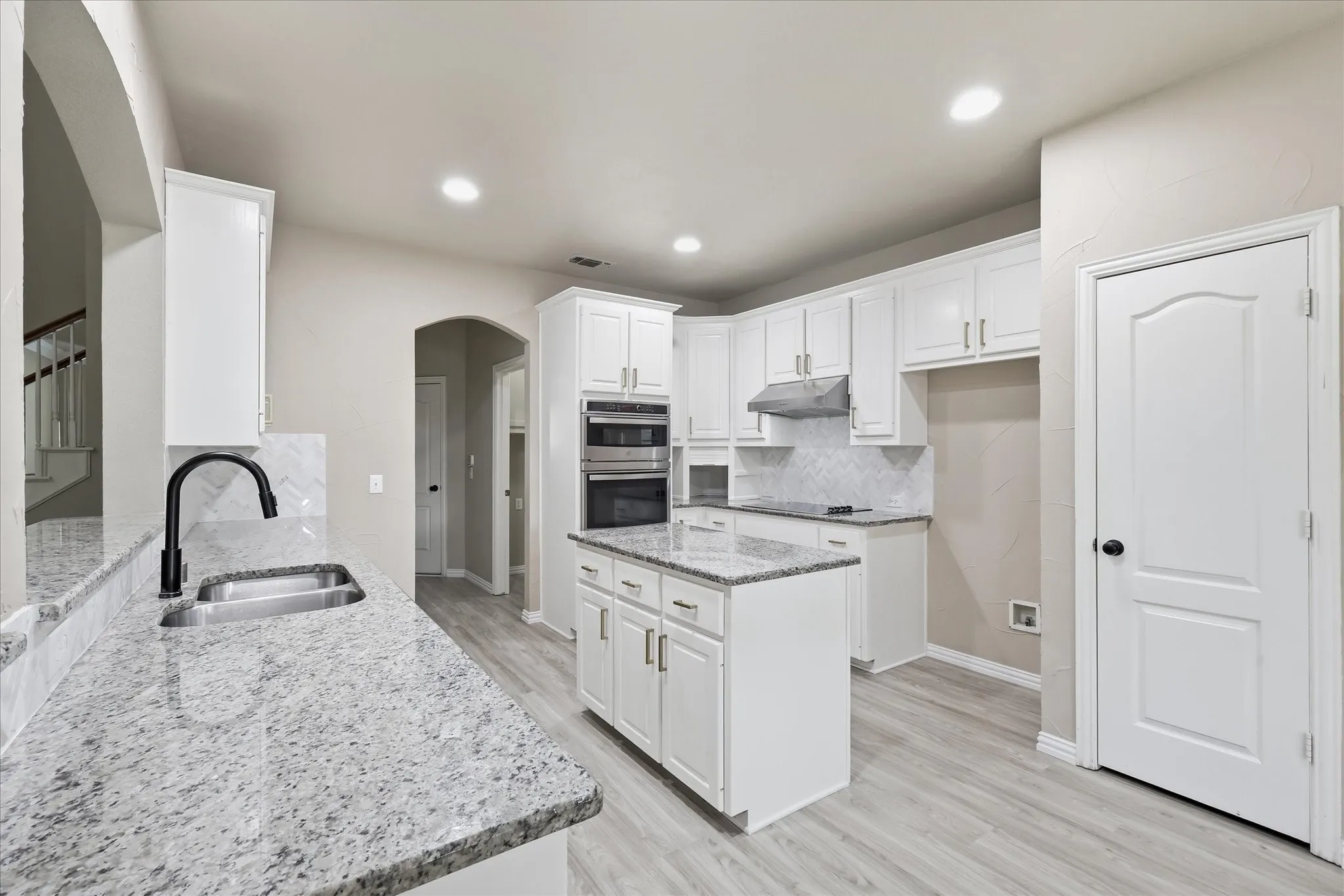 Aug 2026 updates include Professionally painted kitchen cabinets, new silver hardware, designers back splash and luxury vinyl flooring