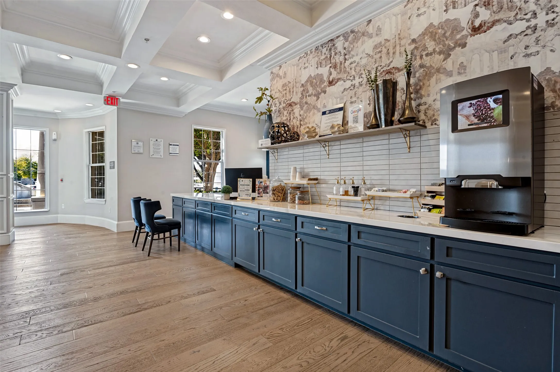 Leasing Office coffee bar.