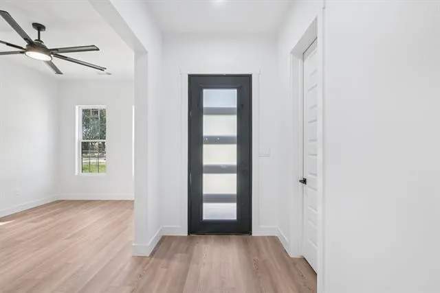 Wood-finish flooring throughout
