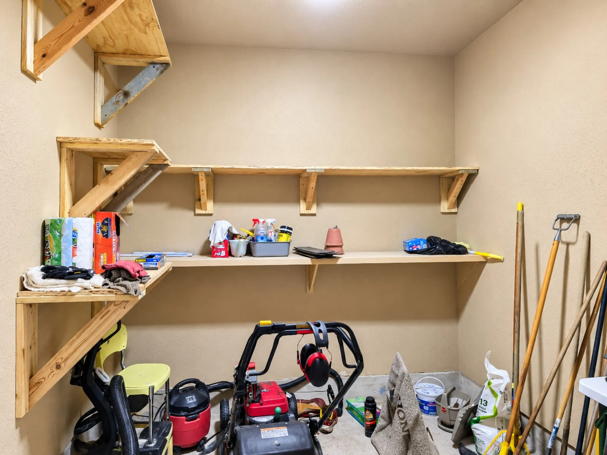 Storage room in garage
