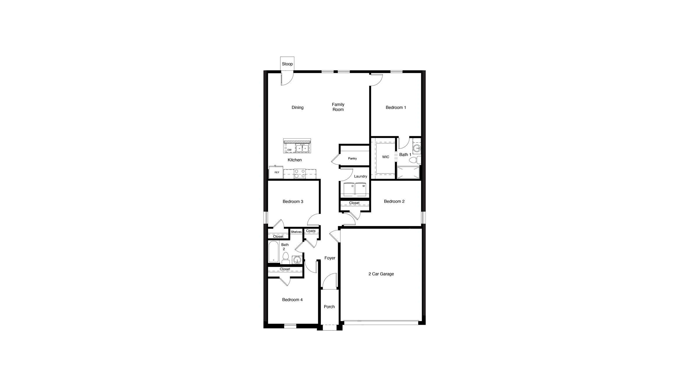 D.R. Horton's  Baylor floor plan - All Home and community information, including pricing, included features, terms, availability and amenities, are subject to change at any time without notice or obligation. All Drawings, pictures, photographs, video, square footages, floor plans, elevations, features, colors and sizes are approximate for illustration purposes only and will vary from the homes as built.