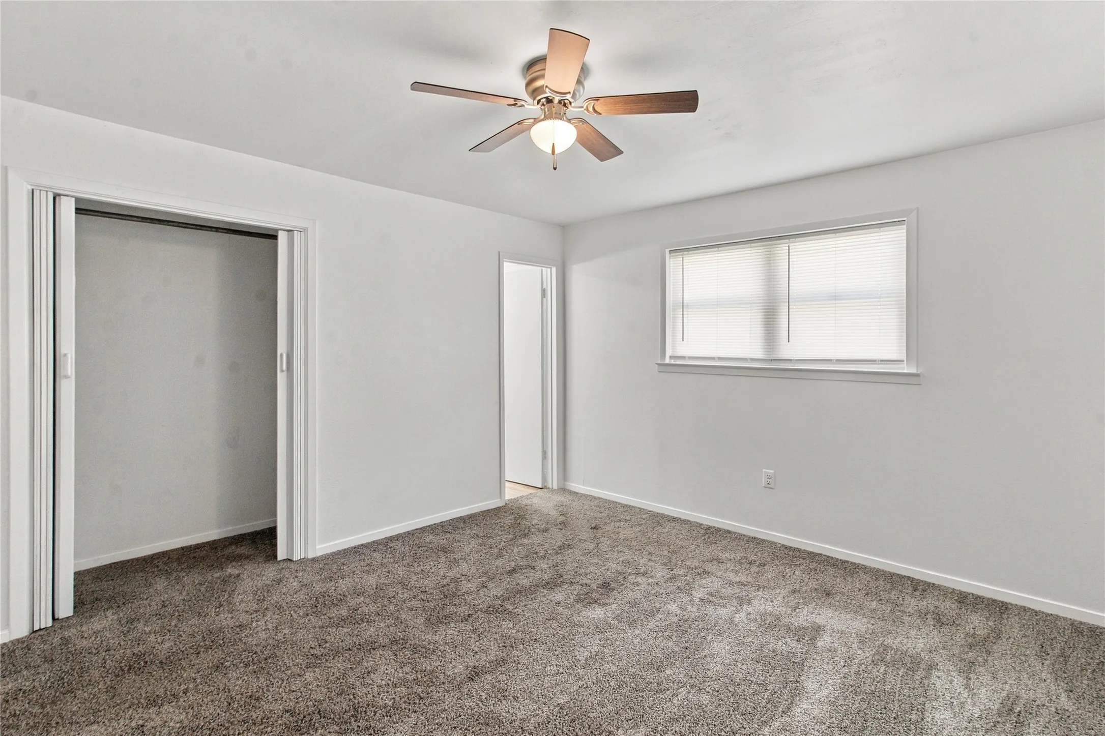 Neutral color palette with textured carpeting