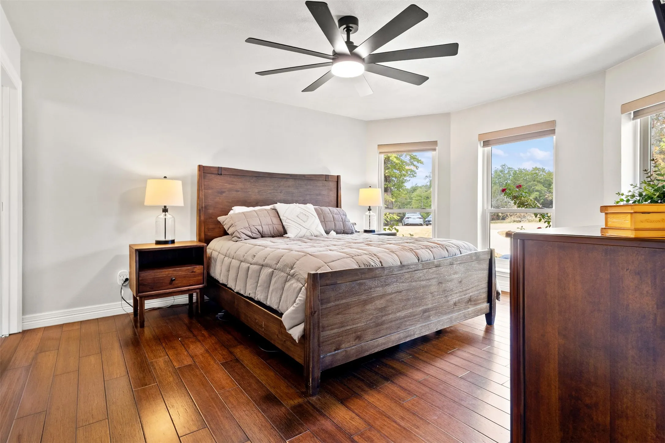 Hardwood-style flooring throughout