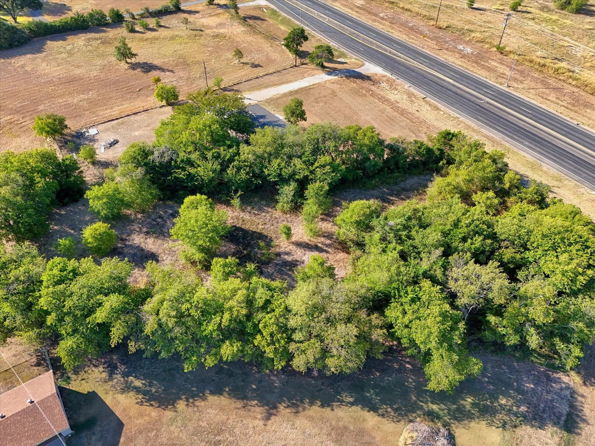 Expansive undeveloped lot featuring mature trees and direct road frontage