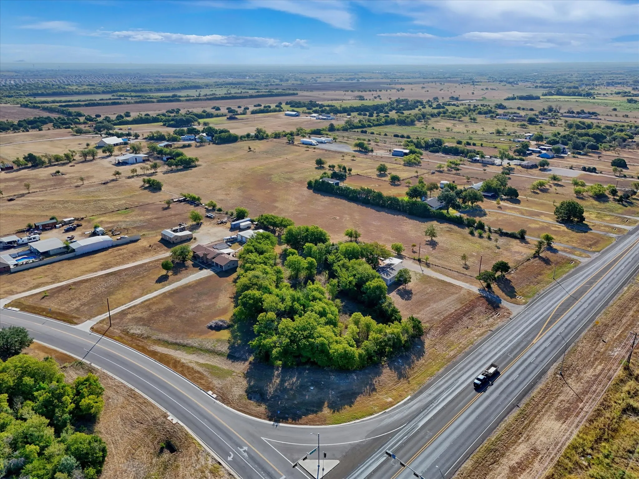 Expansive undeveloped land with significant road frontage
