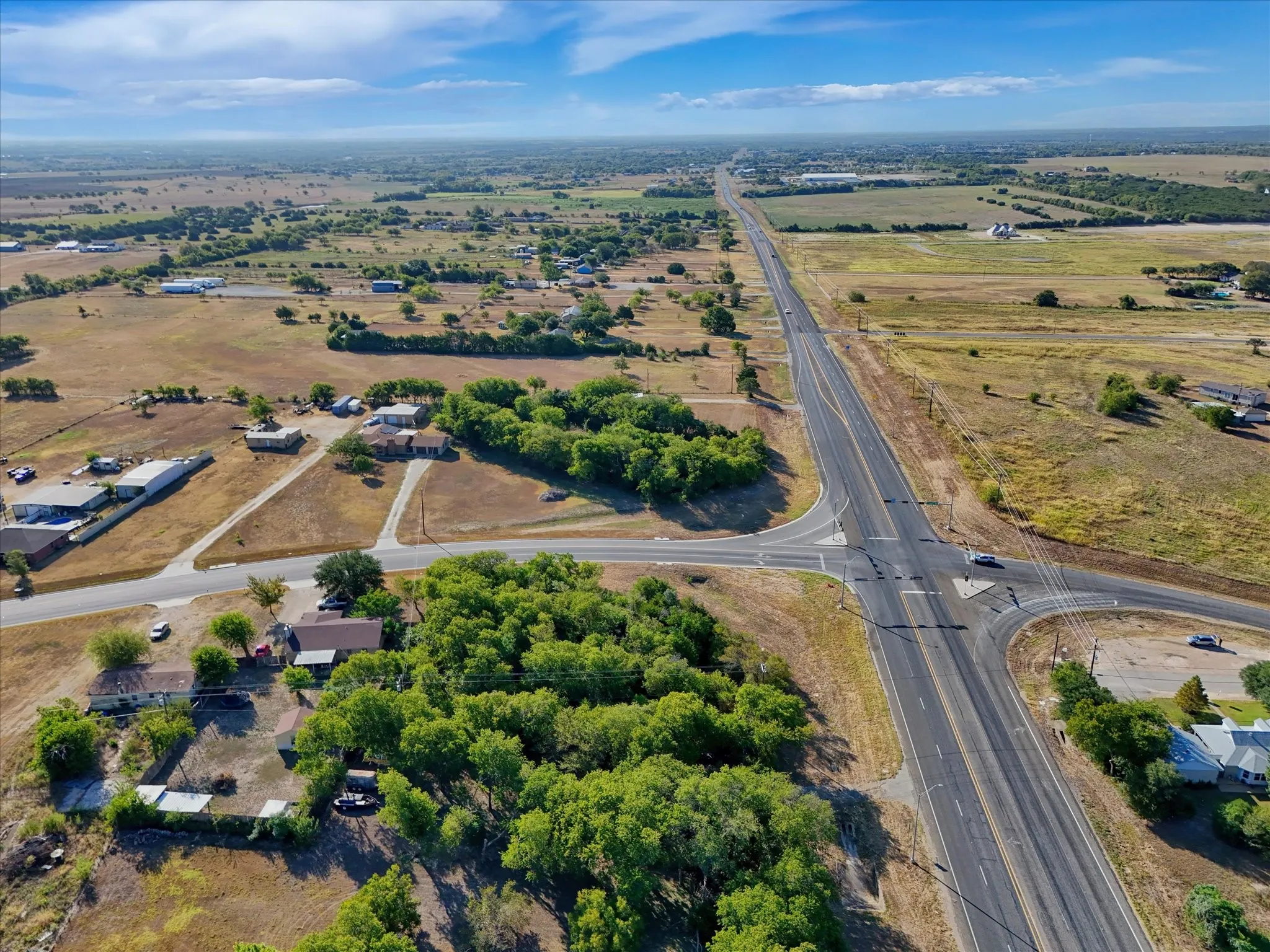 Extensive paved road frontage