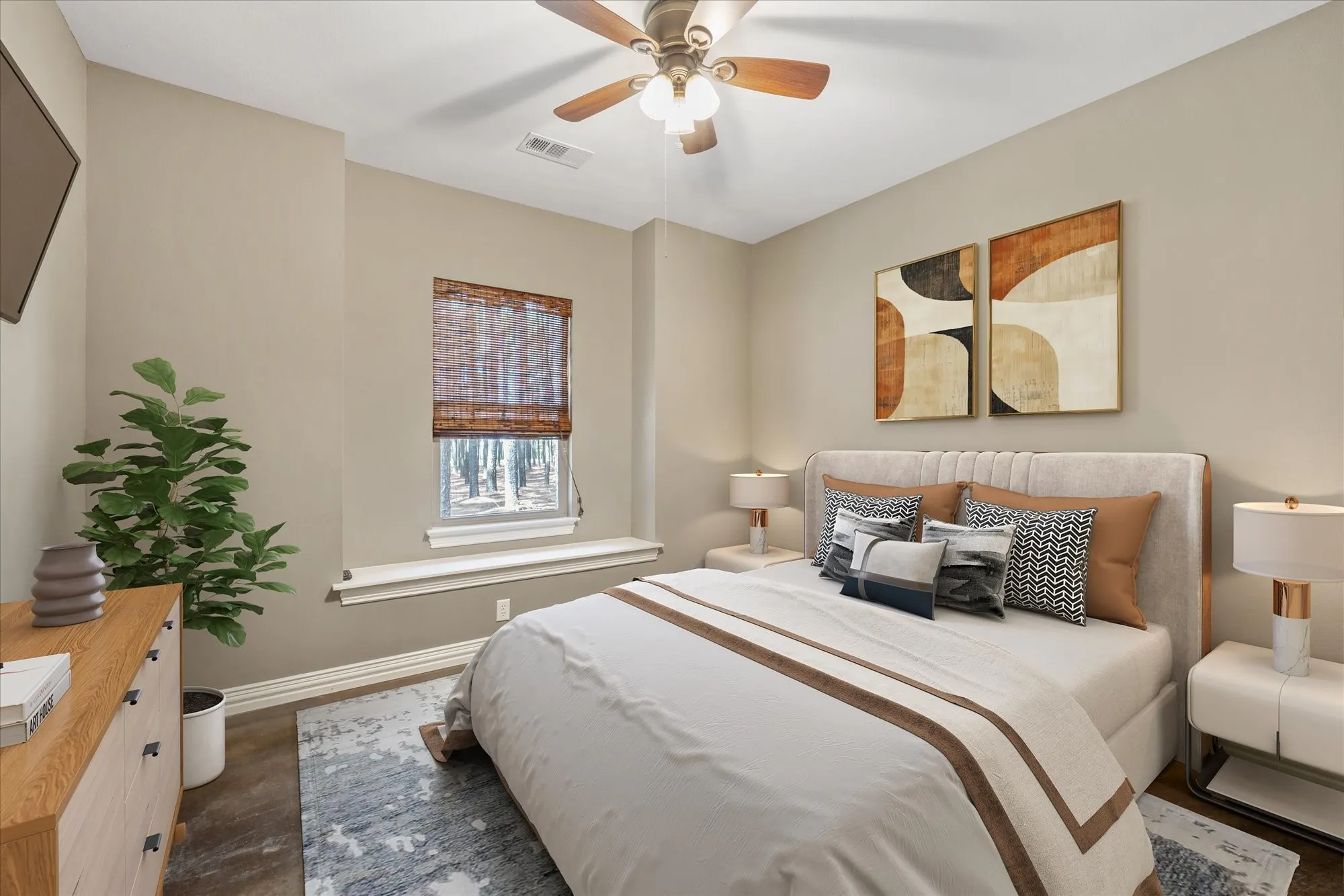 Virtually staged Bedroom #2 Downstairs
