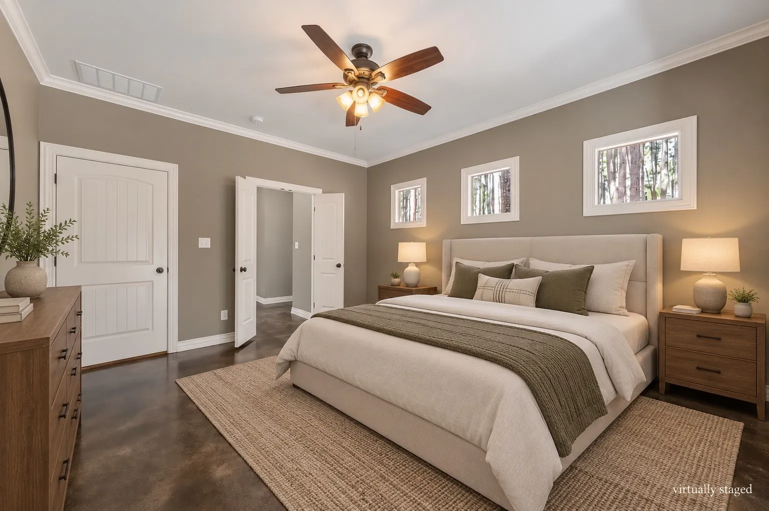 Virtually Staged Primary Bedroom
