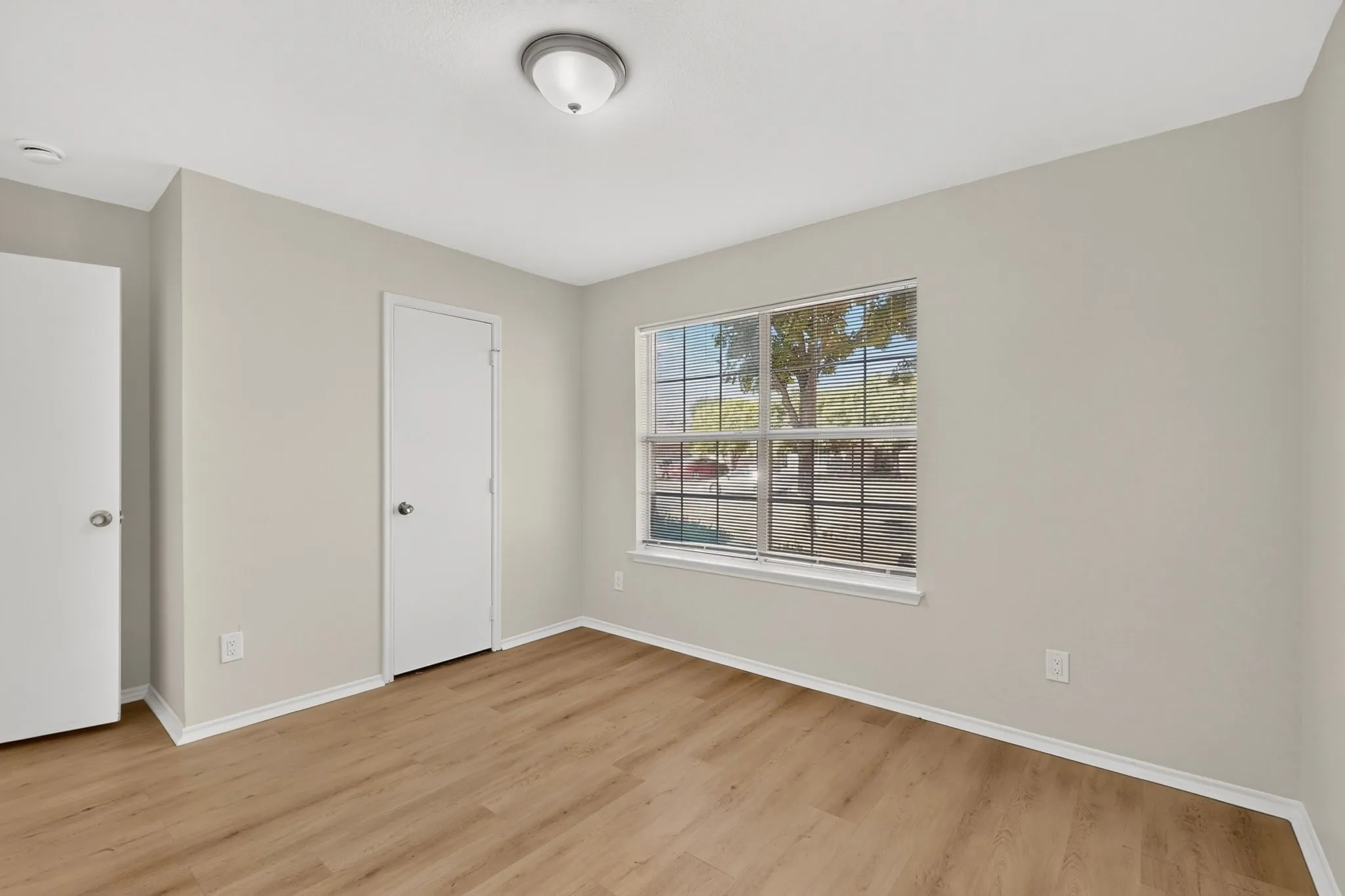 Wood-finish flooring throughout