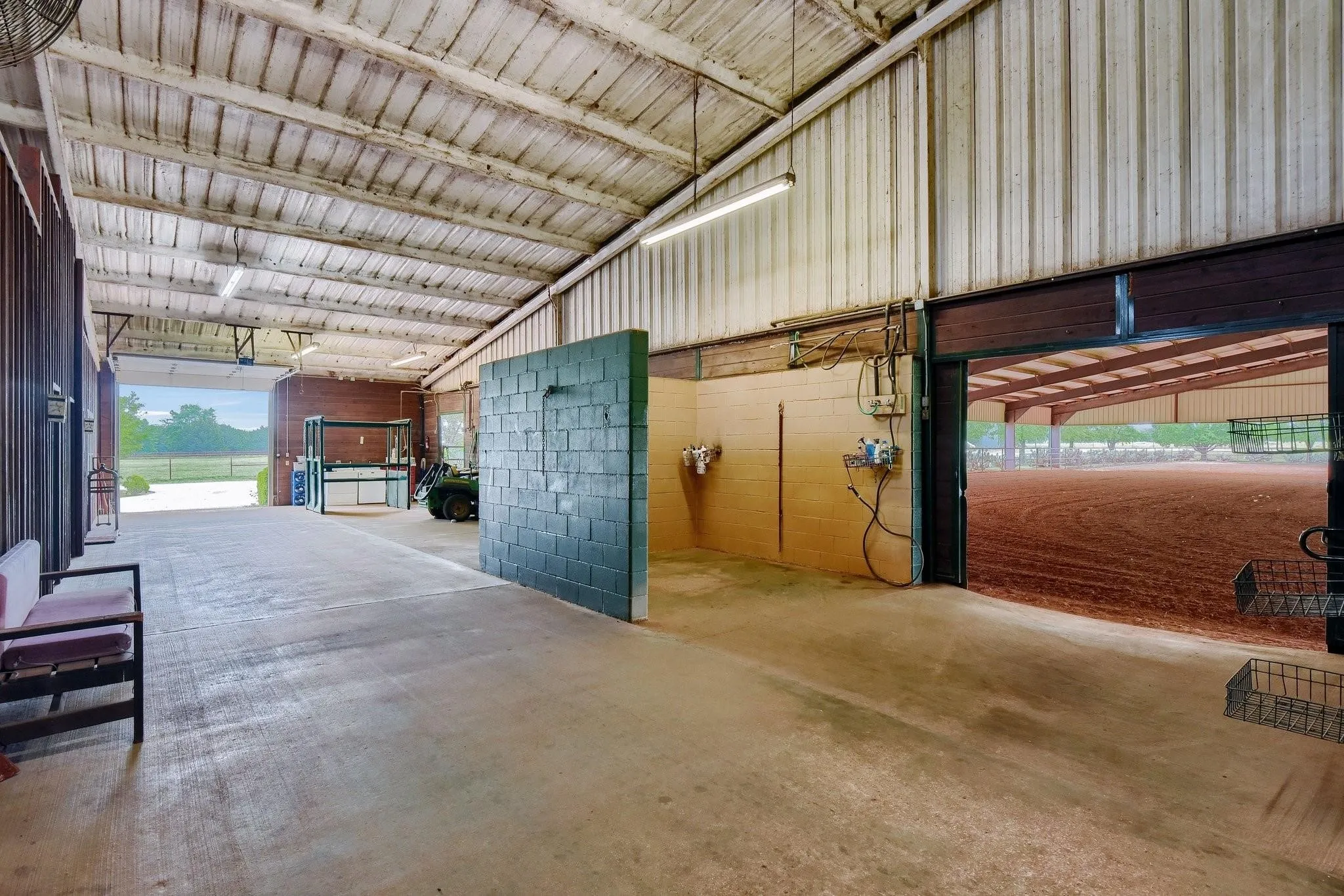 View of horse barn