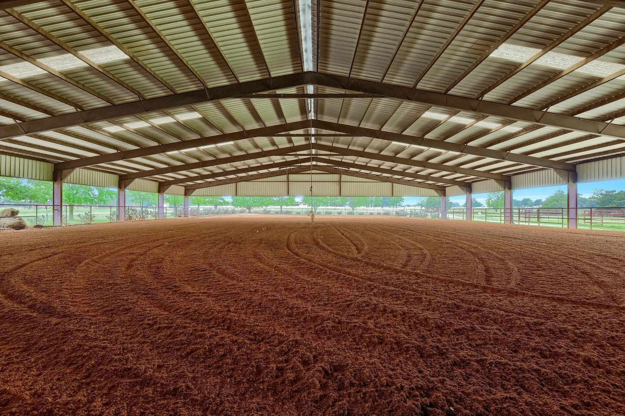 View of indoor horse riding arena