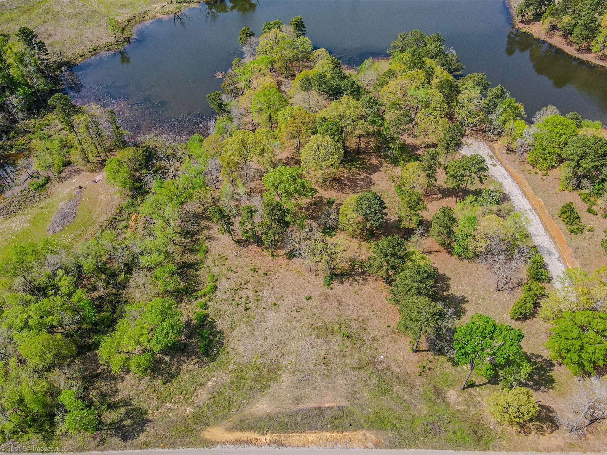 High overhead view of the lake.