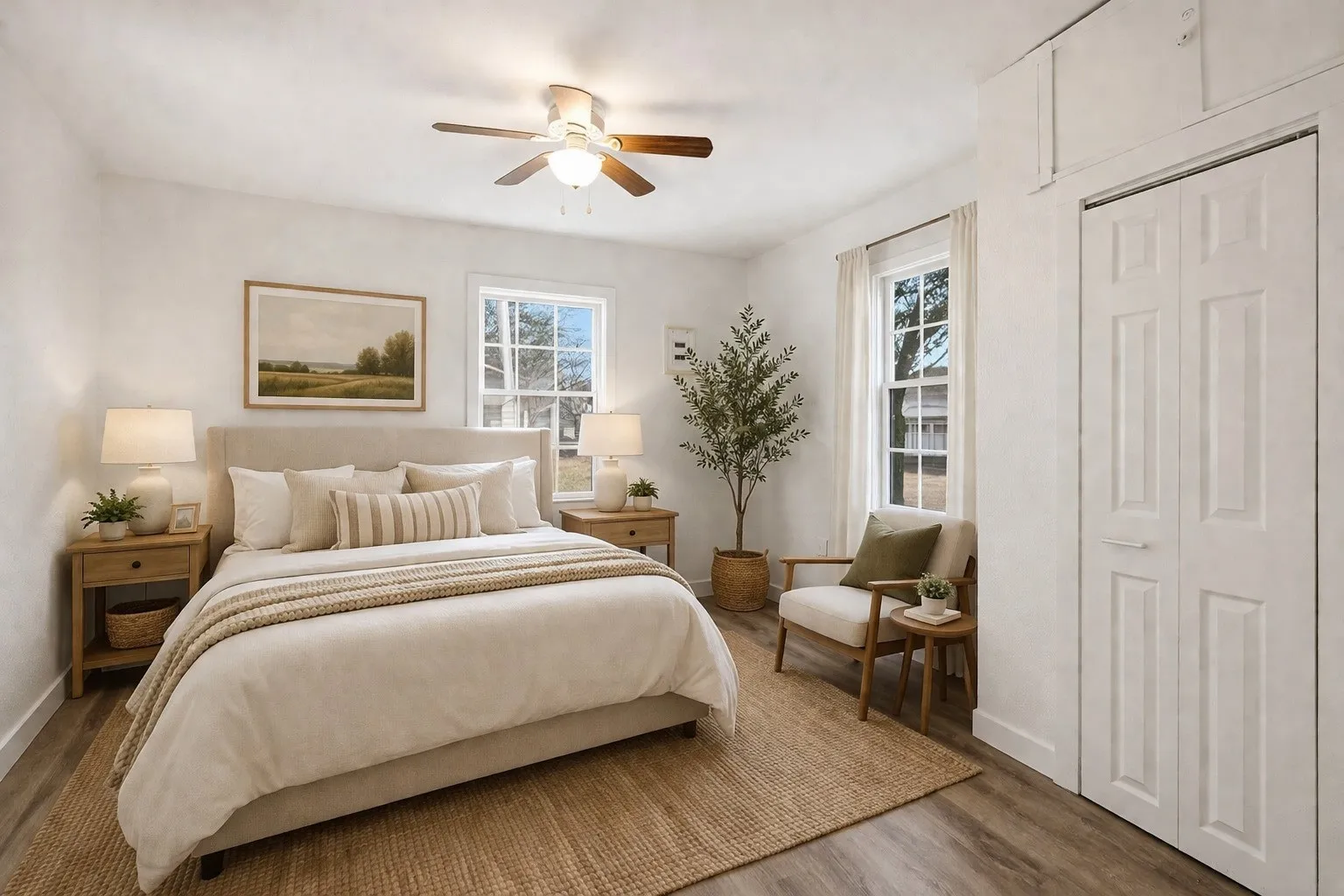 Virtually staged bedroom