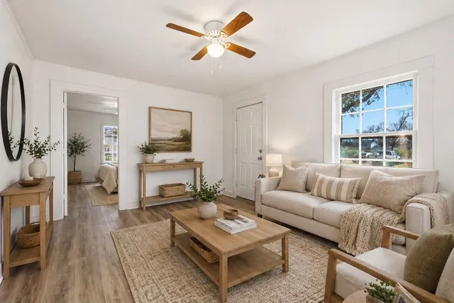 Virtually staged living room