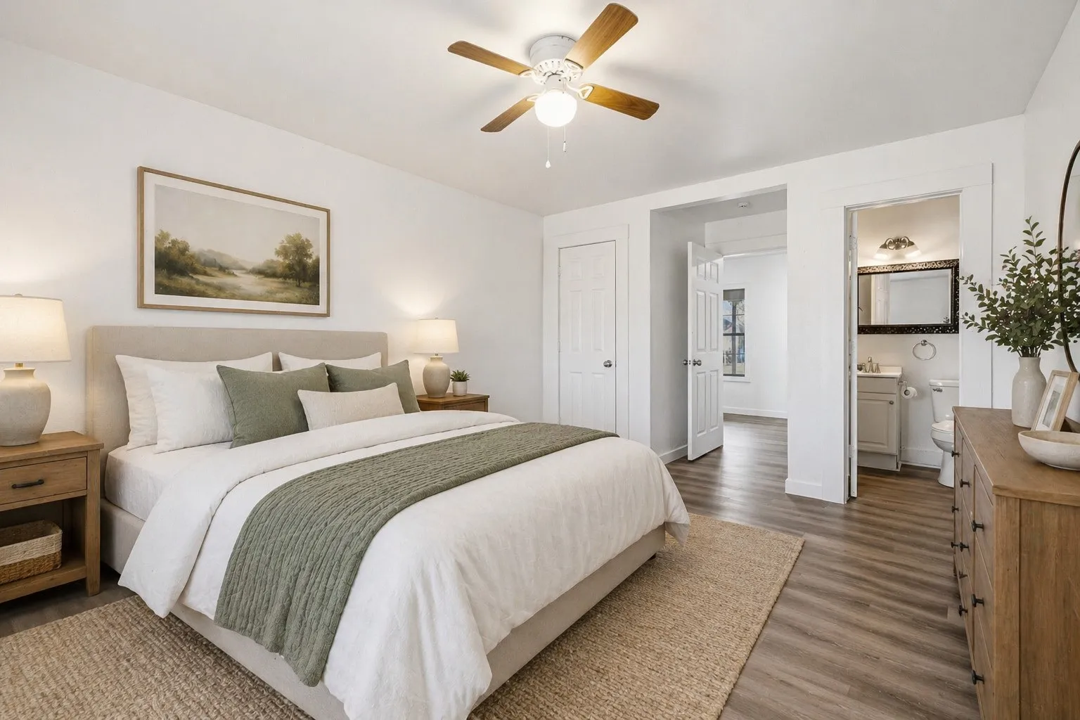 Virtually staged bedroom