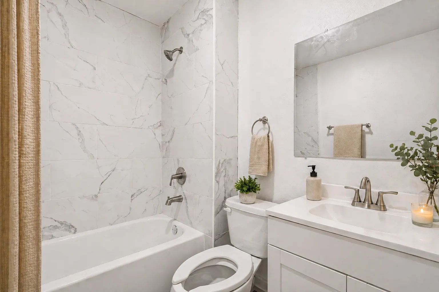 Virtually staged bathroom