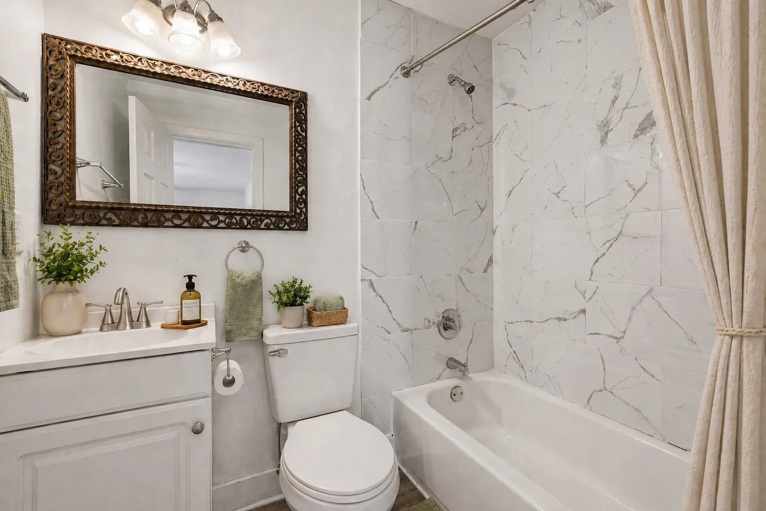 Virtually staged bathroom