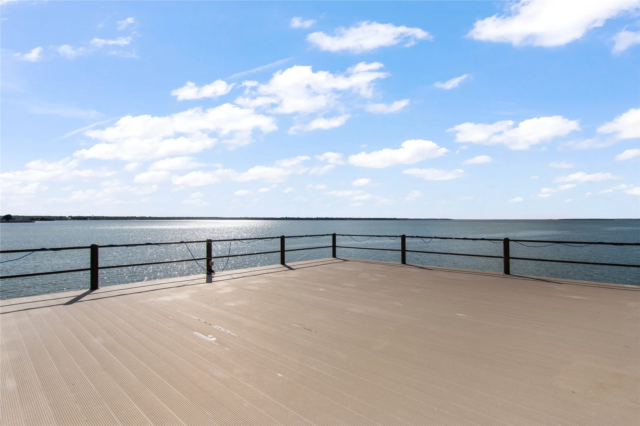 Boathouse party deck with with miles of open water view