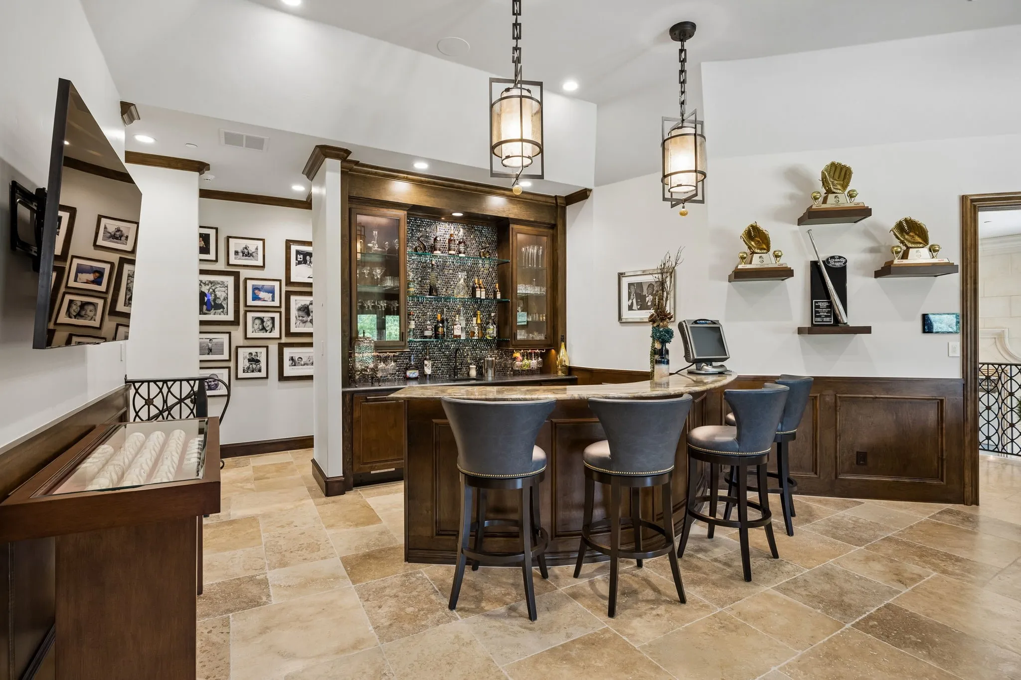 Cozy Upstairs Bar Area for Entertaining