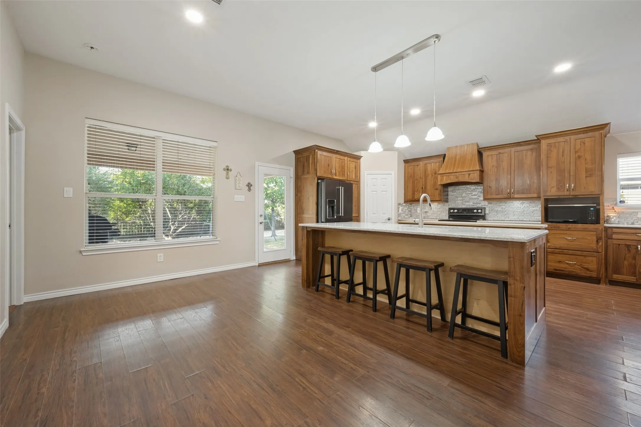 Space for dining table.