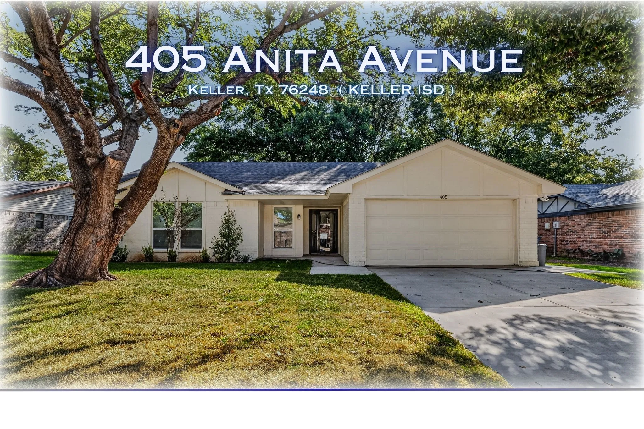 Single Family Residence For Sale in Tarrant County , 405 Anita Avenue, Keller, Texas 76248, 3 Bedroom, 2 Bathroom, 2 Garage spaces, 1,392 Sqft, built in 1978, mls#21389774, Real Estate Agent in Keller, Homes For Sale in Tarrant county, Homes For Sale in Keller, Realtor in Keller Texas, Real Estate Brokerage Independent Realty Texas, Luminita Cordes Realtor